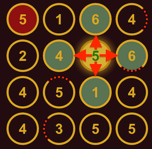 intermediate game board state display